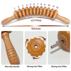 Curved Massager Handheld Roller Stick Wooden Lymphatic Drainage Massager for Anti-Cellulite, Body Muscle Belly Waist Relief